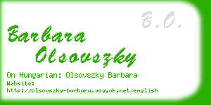 barbara olsovszky business card